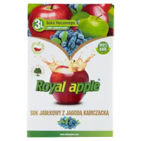Royal apple Sok jabłkowy z jagodą kamczacką 3 l
