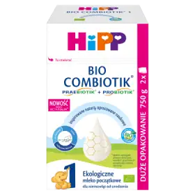 HiPP 1 BIO Combiotik Ekologiczne mleko początkowe dla niemowląt od urodzenia 750 g (2 x 375 g)
