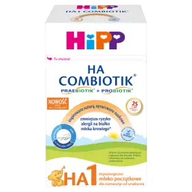 HiPP HA 1 Combiotik Hipoalergiczne mleko początkowe dla niemowląt od urodzenia 600 g