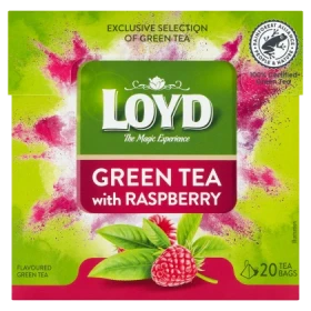 Loyd Herbata zielona aromatyzowana o smaku maliny 30 g (20 x 1,5 g)