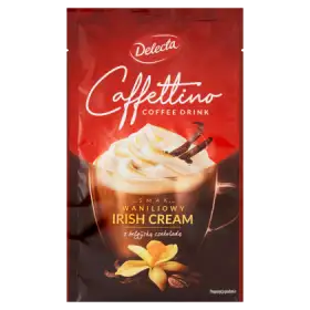 Delecta Caffettino Napój czekoladowo-kawowy w proszku smak waniliowy irish cream 22 g
