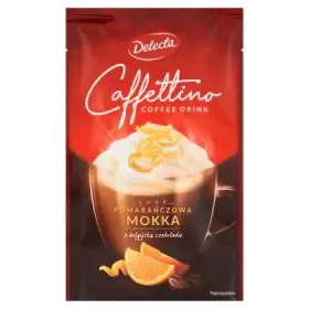 Delecta Caffettino Napój czekoladowo-kawowy w proszku smak pomarańczowa mokka 22 g