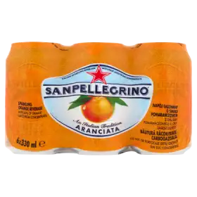 Sanpellegrino Aranciata Napój gazowany o smaku pomarańczowym 6 x 330 ml