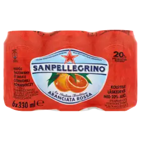 Sanpellegrino Aranciata Rossa Napój gazowany o smaku czerwonej pomarańczy 6 x 330 ml