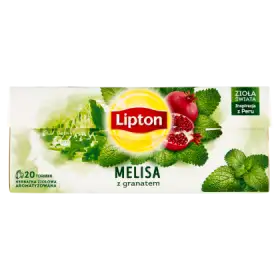 Lipton Herbatka ziołowa aromatyzowana melisa z granatem 24 g (20 torebek)