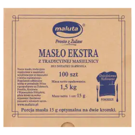 Maluta Masło ekstra z tradycyjnej masielnicy 1,5 kg (100 x 15 g)