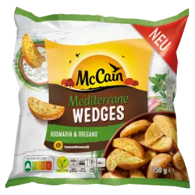 McCain Mediterrane Wedges Cząstki ziemniaczane ze skórką rozmaryn i oregano 750 g