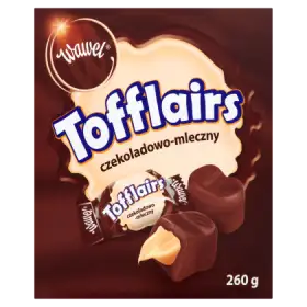 Wawel Tofflairs czekoladowo-mleczny Pomadki niekrystaliczne czekoladowe 260 g