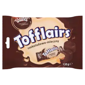 Wawel Tofflairs czekoladowo-mleczny Pomadki niekrystaliczne czekoladowe 120 g