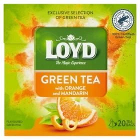 Loyd Herbata zielona aromatyzowana o smaku pomarańczy i mandarynki 30 g (20 x 1,5 g)