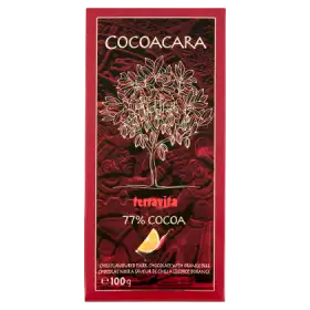 Terravita Cocoacara Gorzka czekolada o smaku chili ze skórką pomarańczy 100 g