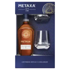 Metaxa 12 Stars Brandy 0,7 l + 2 szklanki 
