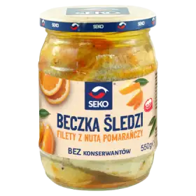 Seko Beczka śledzi Filety z nutą pomarańczy 550 g