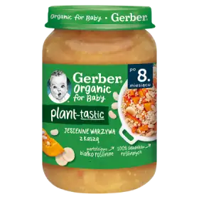 Gerber Organic Plant-tastic Jesienne warzywa z kaszą dla niemowląt po 8. miesiącu 190 g