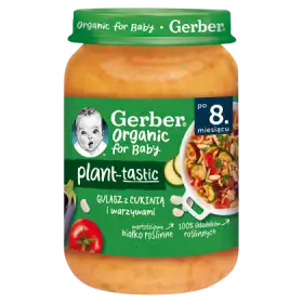 Gerber Organic Plant-tastic Gulasz z cukinią i warzywami dla niemowląt po 8. miesiącu 190 g