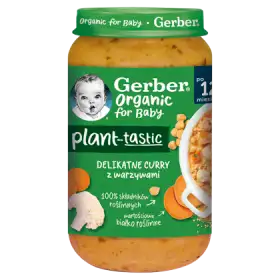 Gerber Organic Plant-tastic Delikatne curry z warzywami dla dzieci po 12. miesiącu 250 g