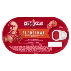 King Oscar Filety śledziowe w sosie pomidorowym z papryką 160 g