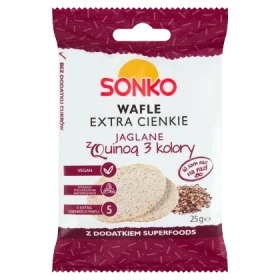 Sonko Wafle extra cienkie jaglane z quinoą 3 kolory 25 g