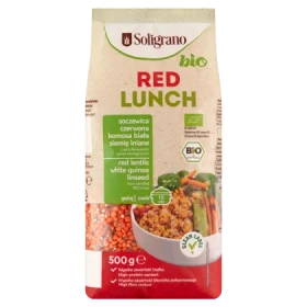 Soligrano Bio Red Lunch Soczewica czerwona komosa biała siemię lniane 500 g