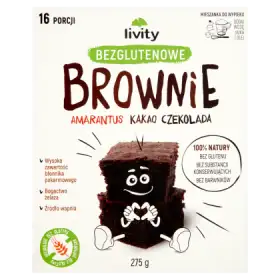 Livity Brownie bezglutenowe amarantus kakao czekolada 275 g