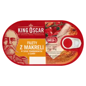 King Oscar Filety z makreli w sosie pomidorowym z curry 170 g