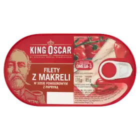 King Oscar Filety z makreli w sosie pomidorowym z papryką 170 g