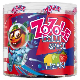 Zozole Lolli Space Lizaki o smaku jabłkowym truskawkowym i cytrynowym 1,425 kg (150 sztuk)