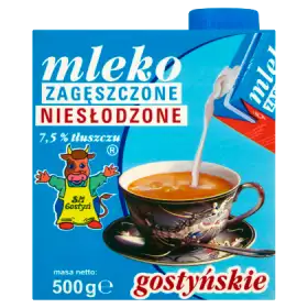 SM Gostyń Mleko gostyńskie zagęszczone niesłodzone 7,5 % tłuszczu 500 g