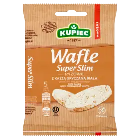 Kupiec Super Slim Wafle ryżowe z kaszą gryczaną białą 20 g (5 sztuk)