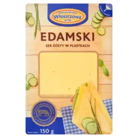 Włoszczowa Edamski ser żółty w plastrach 150 g