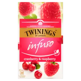 Twinings Infuso Herbatka ziołowa-owocowo o smaku żurawiny i maliny z czarnym bzem 40 g (20 saszetek)