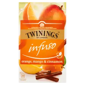 Twinings Infuso Herbatka ziołowo-owocowa o smaku mango pomarańczy i cynamonu 40 g (20 saszetek)