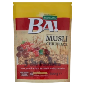 Bakalland Ba! Musli chrupiące 5 zbóż & żurawina 300 g