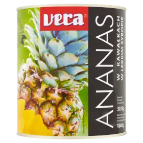 Vera Ananas w kawałkach w lekkim syropie 3035 g
