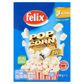 Felix Popcorn do mikrofalówki solony 270 g (3 x 90 g)