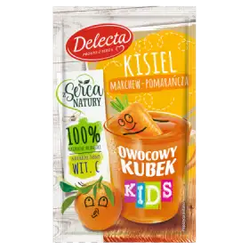 Delecta Owocowy kubek Kids Kisiel marchew-pomarańcza 31 g