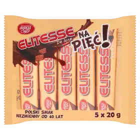 Wadowice Skawa Elitesse De Luxe Wafelki przekładane kremem kakaowym w czekoladzie 100 g (5 x 20 g)
