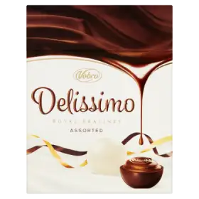 Vobro Delissimo Praliny z czekolady nadziewane kremem mlecznym i kakaowym 208 g