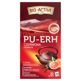 Big-Active Pu-Erh Herbata czerwona o smaku grejpfrutowym 36 g (20 x 1,8 g)