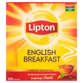 Lipton English Breakfast Herbata czarna 200 g (100 torebek)