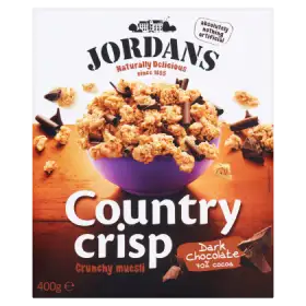Jordans Country Crisp Chrupiące płatki zbożowe z wiórkami gorzkiej czekolady 400 g