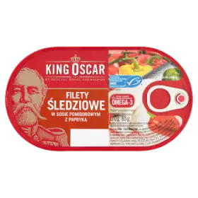 King Oscar Filety śledziowe w sosie pomidorowym z papryką 170 g