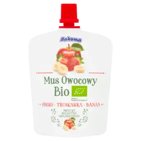 Bakoma Mus owocowy Bio jabłko-truskawka-banan 90 g