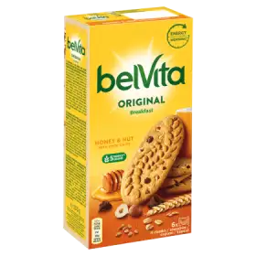 belVita Breakfast Ciastka zbożowe z miodem orzechami i kawałkami czekolady 300 g
