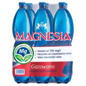 Magnesia Naturalna woda mineralna gazowana 6 x 1,5 l