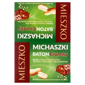 Mieszko Michaszki Baton z mocno chrupiącymi zbożami i orzeszkami arachidowymi 20 x 40 g