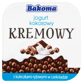 Bakoma Kremowy jogurt kokosowy z kuleczkami ryżowymi w czekoladzie 150 g