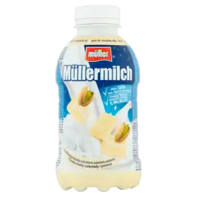 Müller Müllermilch Napój mleczny o smaku białej czekolady i pistacji 377 ml