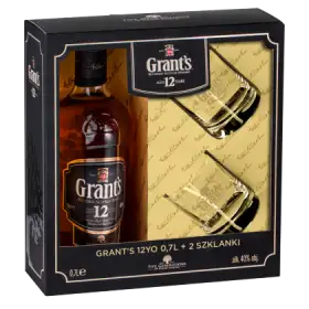 Grant's Premium Scotch Whisky 12-letnia 700 ml i 2 szklanki