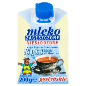 SM Gostyń Mleko gostyńskie zagęszczone niesłodzone light 4% 200 g